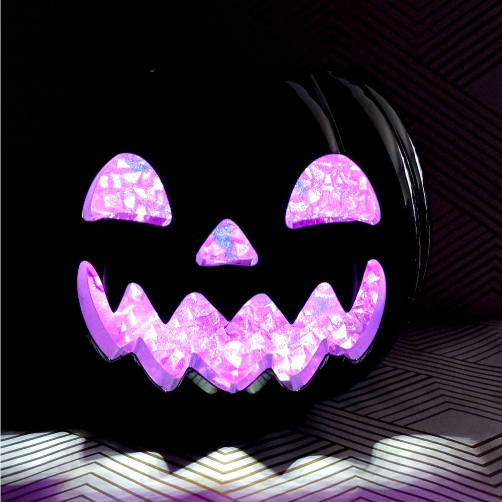 Bath & Body Works LIGHT UP CRYSTAL PUMPKIN 3 Wick HALLOWEEN Candle Holder